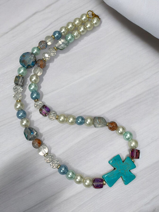 Turquoise Dyed Agate Necklace